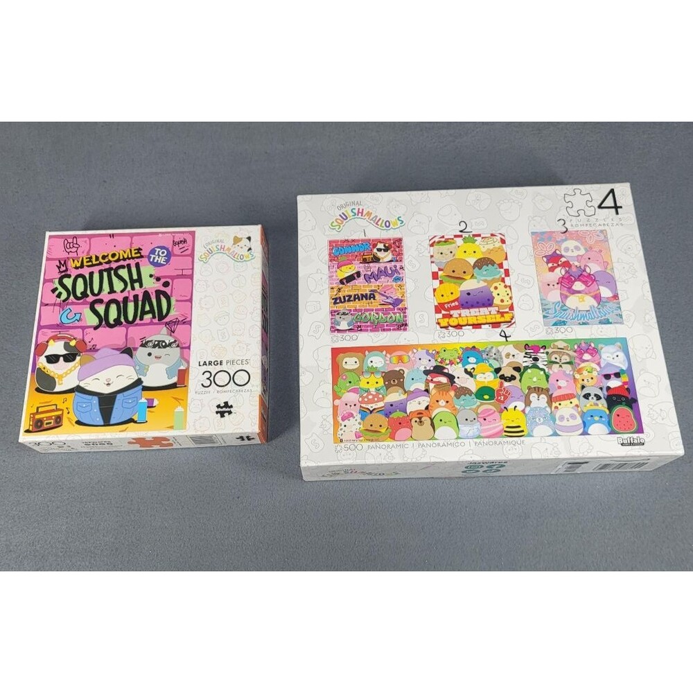 Original Squishmallows 4 in 1 Multipack and Squish Squad  Puzzles Buffalo Games